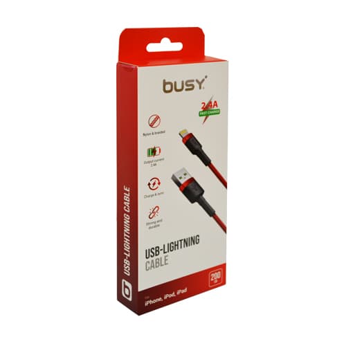 Busy Kabllo per  Iphone 2.0m Kuqe thumbnail 2