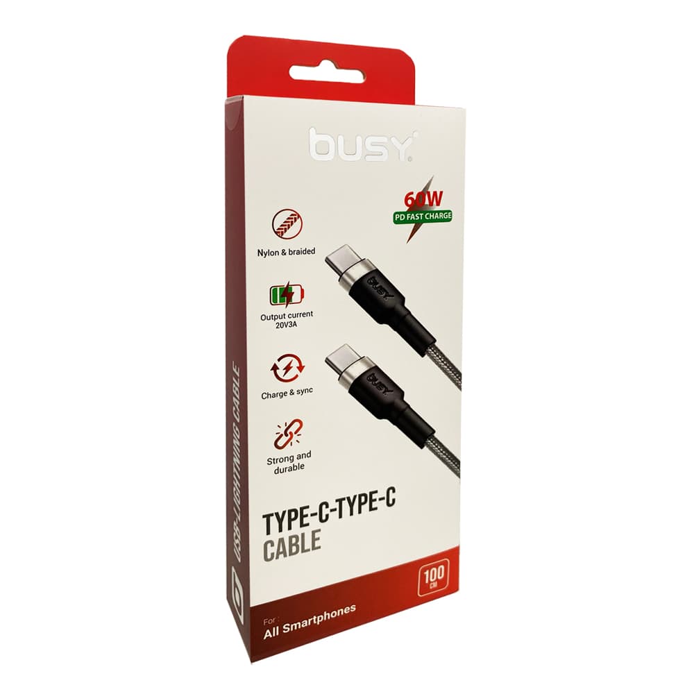 Busy Kabllo Type C to Type C 1 m 60W Silver thumbnail 2