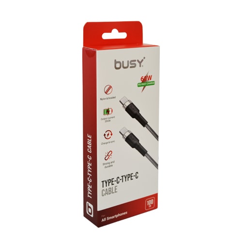 Busy Kabllo Type C to Type C 1 m 60W Silver