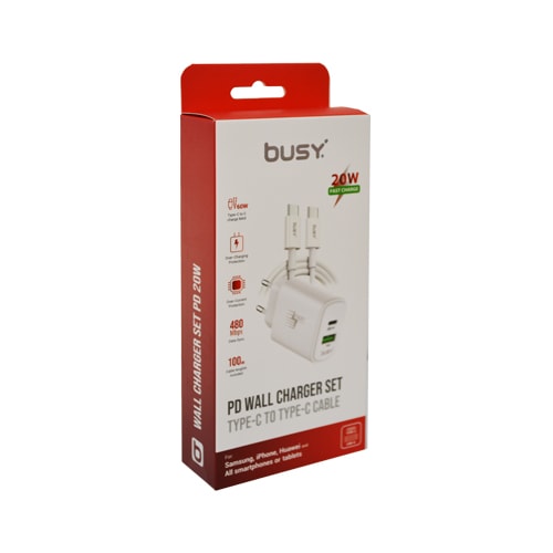 Busy Mbushes + Kabell Per Prize Type-C to Type-C 20W