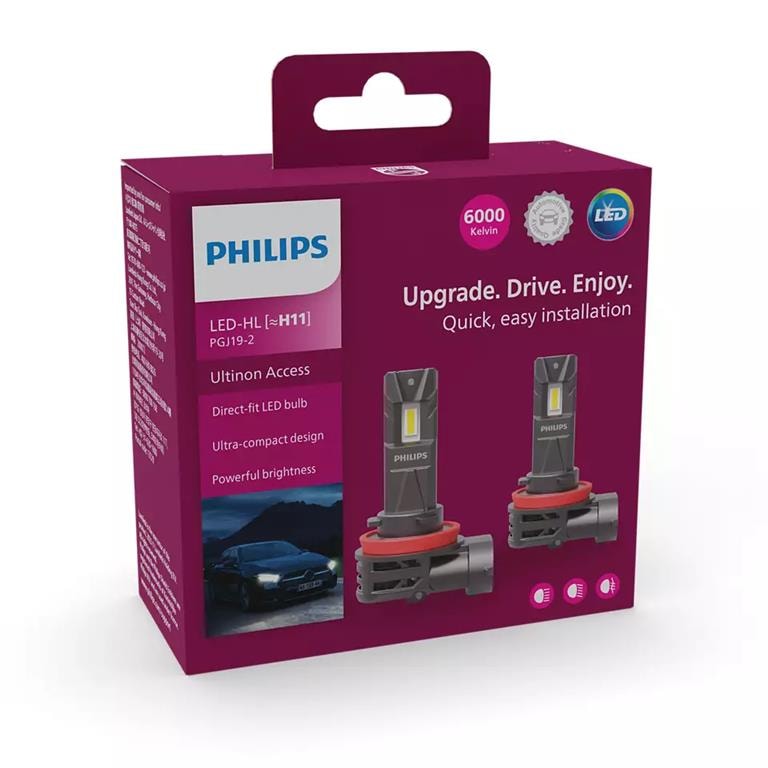 Philips Ultinon LED H11 12V 20W 6000 K +80% SET 