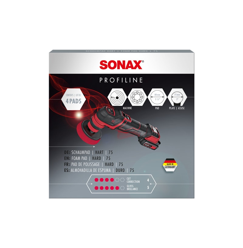 SONAX Profiline Sfungjer Për Polirim i Kuqe 75 Set 4 